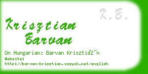 krisztian barvan business card